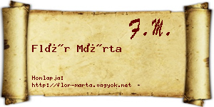 Flór Márta névjegykártya